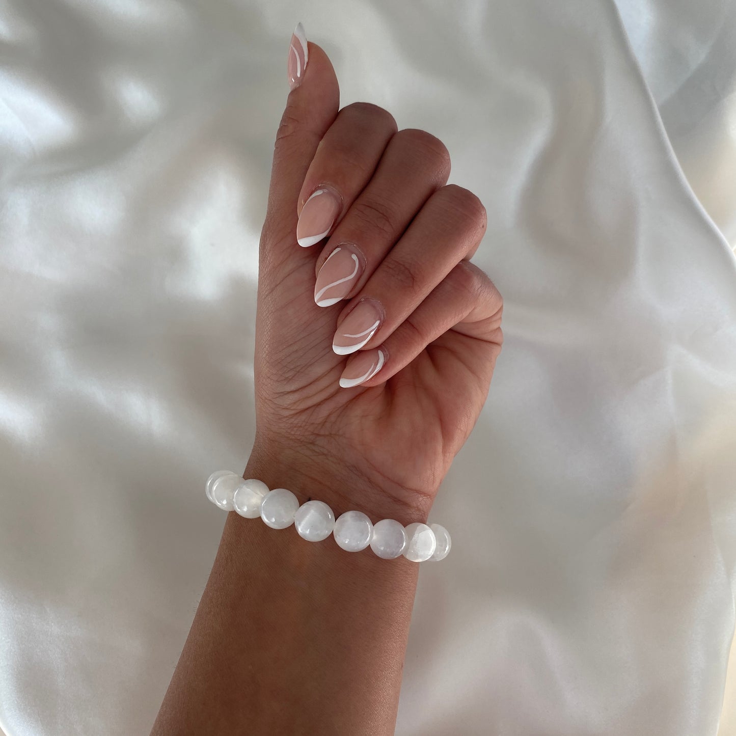 Shimmer Light Selenit Bracelet XXL Gemstone