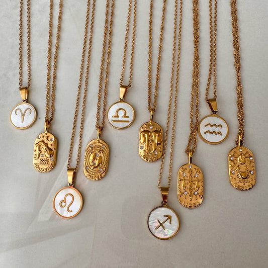 Zodiac Sign Necklaces 18K Gold plated